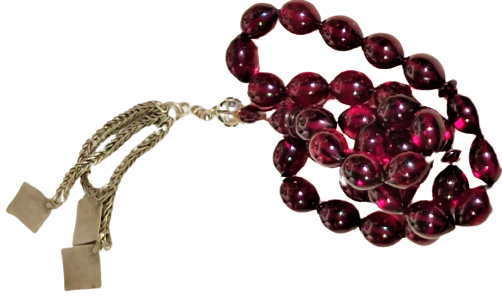 NAR ATEŞ ŞEFFAF  KEHRİBAR 33 HABBELİ SALLAMALI TESBİH