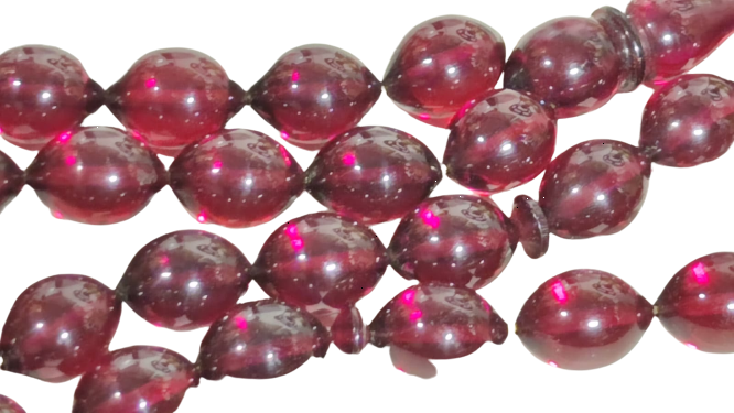 NAR ATEŞ ŞEFFAF  KEHRİBAR 33 HABBELİ SALLAMALI TESBİH