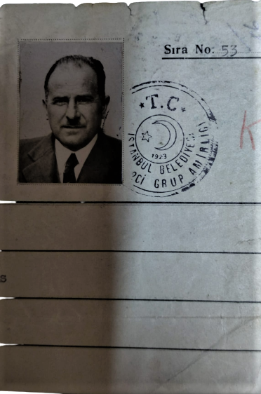 1942 İSTANBUL BELEDİYESİ İTFAİYE MÜDÜRLÜĞÜ BEYOGLU GURUBU AMİRLİGİ ALAC KULLANMA BELGESİ TANAŞ UZUNUDİŞ