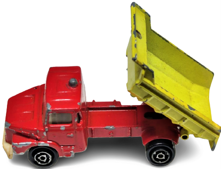 MAJORETTE SCANIA  ECH.1/100  MADE IN  FRANCE DAMPERLİ SARI KIRMIZI OYUNCAK KAMYON 