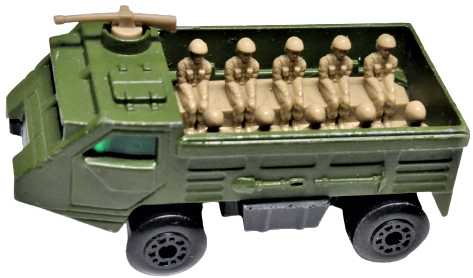 MATCHBOX SUPERFAST PERSONNEL CARRIER MADE IN ENGLAND LESNEY PRODUCTS 1976   NO 54   KOLEKSİYONLUK OYUNCAK YESİL RENKDE ASKERİ CIKARTMA  KAMYONU 7.5 X 3 CM DEN OLUŞMAKTADIR.