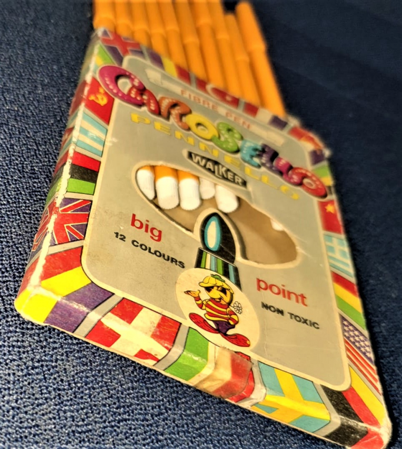 FIBRE PEN CAROSELLO PENNELLO WALKER BİG POİNT TÜRK BAYRAKLI KUTUSUNDA KECELİ 10 RENKLİ KALEM