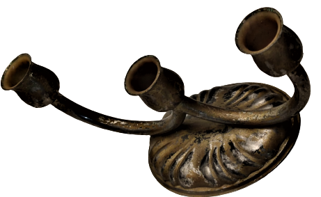 1950 AVRUPA ÜC KOLLU ŞAMDAN  PİRİC ÜZERİ GÜMÜŞ KAPLANMIŞ DAHA SONRADA ÜZERİNE VARAK BOYA  ATILMIŞ MUMLUK