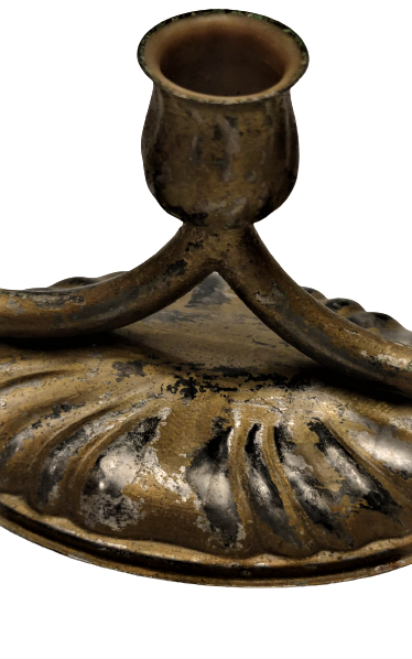 1950 AVRUPA ÜC KOLLU ŞAMDAN  PİRİC ÜZERİ GÜMÜŞ KAPLANMIŞ DAHA SONRADA ÜZERİNE VARAK BOYA  ATILMIŞ MUMLUK