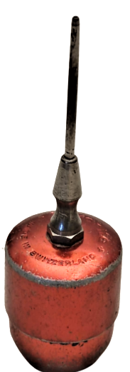 1960 FAVORİTE  MADE IN SWITZERLAND ALİMÜNYUM PARLAK KIRMIZI RENDE SAAT UFLEME POMPASI MEKANİK