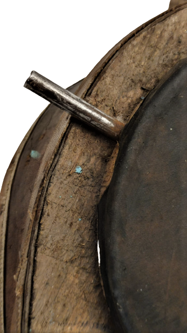 OSMANLI USTA EL YAPIM ORTA BOYDA AHŞAP KASALI DERİ KAPLI MEKANİK AYAKLA KULLANILAN DEMİRCİ KALAYCI ATEŞ HARLAMA KÖRÜGÜ