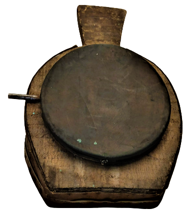 OSMANLI USTA EL YAPIM ORTA BOYDA AHŞAP KASALI DERİ KAPLI MEKANİK AYAKLA KULLANILAN DEMİRCİ KALAYCI ATEŞ HARLAMA KÖRÜGÜ