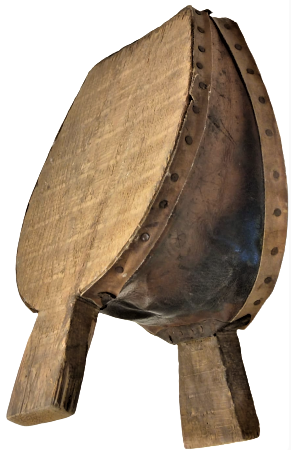 OSMANLI USTA EL YAPIM ORTA BOYDA AHŞAP KASALI DERİ KAPLI MEKANİK AYAKLA KULLANILAN DEMİRCİ KALAYCI ATEŞ HARLAMA KÖRÜGÜ