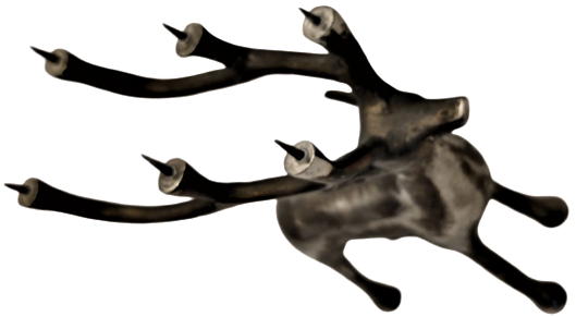 PİRİNC GÜMÜŞ KAPLAMA  BOYNUZLARINA ALTI ADET MUM TAKILAN  YENİ YIL HABERCİSİ ÖZEL TASARIM  GEYİK