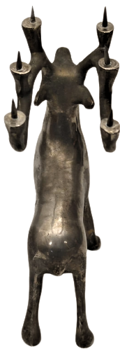 PİRİNC GÜMÜŞ KAPLAMA  BOYNUZLARINA ALTI ADET MUM TAKILAN  YENİ YIL HABERCİSİ ÖZEL TASARIM  GEYİK