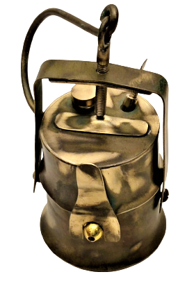 PİRİNC MADENCİ KARPİT LAMBASI SU KAPAGI VE ISIK AYARLAMA KAPAKLARI ASMA KANCALI UFAK BOYDA 14 CM BOY 6,5 CM CAPINDADIR