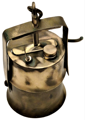 PİRİNC MADENCİ KARPİT LAMBASI SU KAPAGI VE ISIK AYARLAMA KAPAKLARI ASMA KANCALI UFAK BOYDA 14 CM BOY 6,5 CM CAPINDADIR