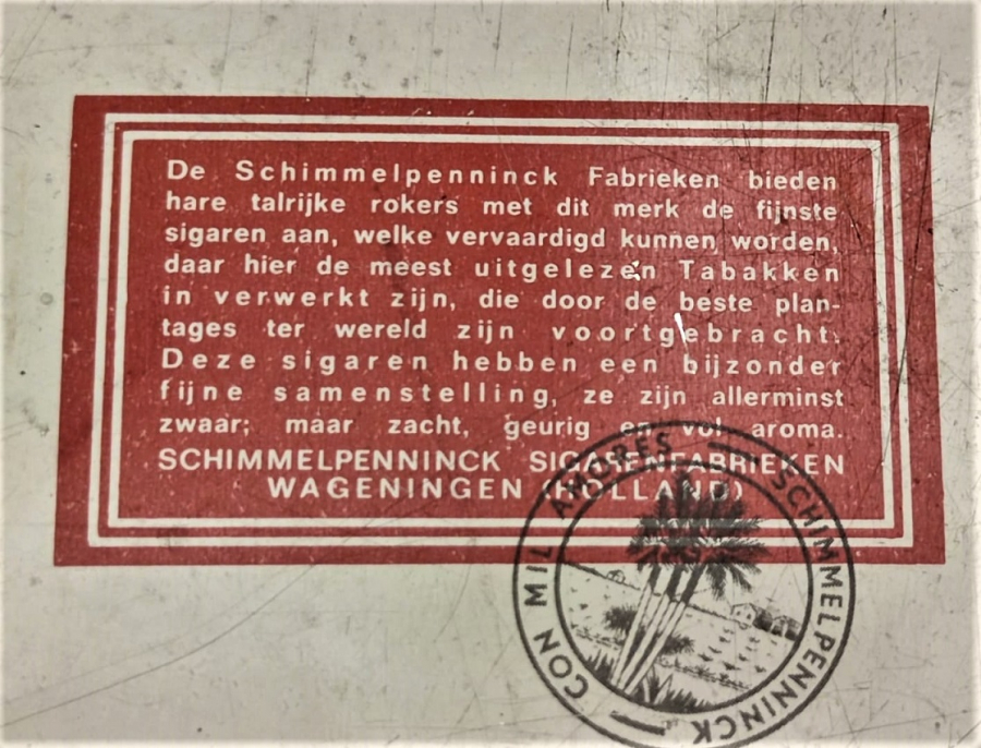 SCHIMMELPENNINK LOS FABRİANTES GARANTİZAN LA ALIDAD DE ESTA MARCA MADEIN HOLLAND