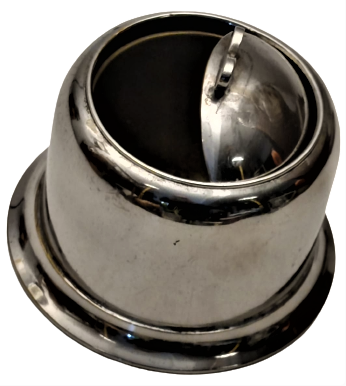 1940 KAPAKLI KROM KAPLAMA KOMPLE MATAL SİLİNDİR FORMDA ÖZEL TASARIM KÜLLÜK