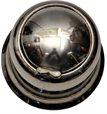 1940 KAPAKLI KROM KAPLAMA KOMPLE MATAL SİLİNDİR FORMDA ÖZEL TASARIM KÜLLÜK