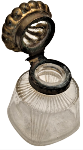 OSMANLI PAZARINA  YAPILMIŞ AMERİKAN USA  ALTIN VARAKLI CAM BEYKOZ KAPAKLI PARKER YAZI MUREKKEP USA MASA ÜZERİ HOKKA 