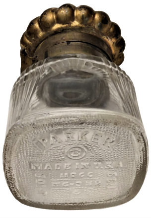 OSMANLI PAZARINA  YAPILMIŞ AMERİKAN USA  ALTIN VARAKLI CAM BEYKOZ KAPAKLI PARKER YAZI MUREKKEP USA MASA ÜZERİ HOKKA 