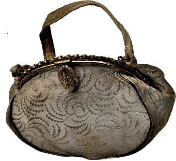 OSMANLI İNCİLİ GECE CANTASI KUMAŞ KISMI ELDE DOKUNMUŞ ALTIN SIRMA İSCİLİKLİ AGIZ KISMI KOMPLE ALTIN KAPLAMA EL YAPIM