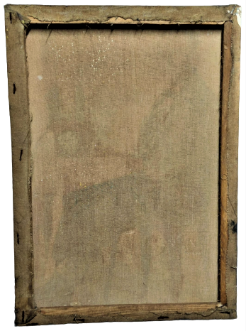 SANATCI İMZALI  TUAL ÜZERİNE YAGLIBOYA CALIŞMA ANLINA  ELLERİNE KUTSAL BOYALAR SÜRMÜŞ BUDİST KIZ