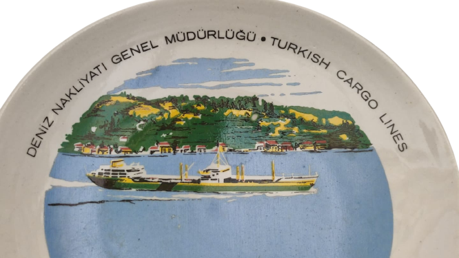 DENİZ NAKLİYATI GENEL MÜDÜRLÜĞÜ TURKISH CARGO LINES SÜMERBANK PORSELEN TABAK HİSARDAN İSTANBUL BOGAZI