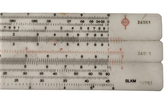 1960 VİNTAGE SKALA SKLM LOGARİTMİK SÜRGÜLÜ CETVEL ÖRJİNAL DAMGALI DERİ MUHAFAZASINDA MUHENDİSLİK CETVELİ