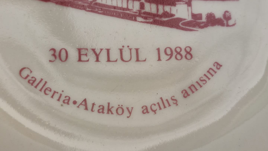 TÜRKİYE EMLAK BANKASI 30 EYLUL 1988 GALERİA  ATAKÖY ACILIŞ ANISINA İSTANBUL PORSELEN ANI TABAGI
