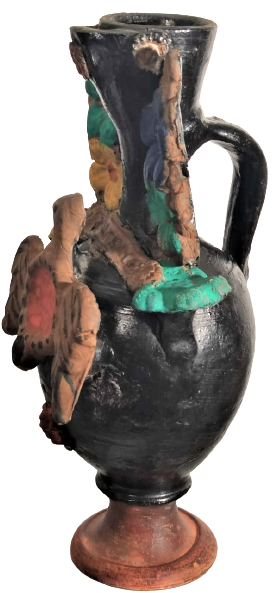 CUMHURİYET BAŞI YAPIMI CANAKKALE KUSLU CİCEKLİ TESTİ TAMAMI EL YAPIM KÖK BOYAMA KULPLU TESTİ SORUNSUZ 