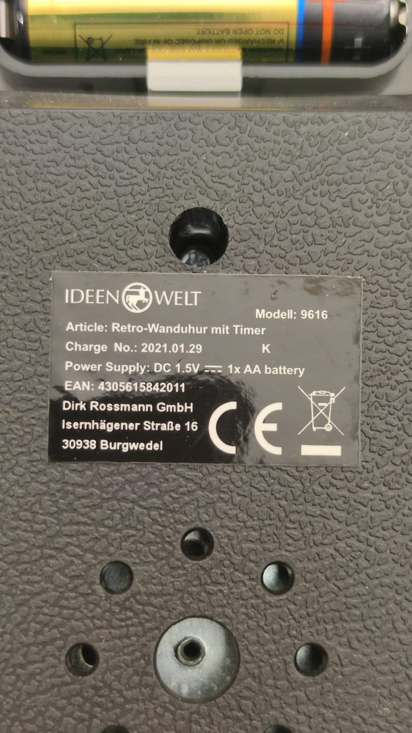 İDEEN WELT RETRO WANDUHUR MİT TİMER  WORLD OF IDEAS ZAMAN AYARLI MUTFAK DUVAR SAATİ
