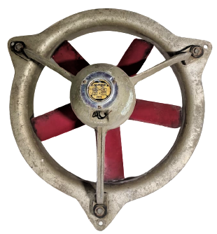 1950 BÜYÜK BOYDA DEMİR DÖKÜM GRI RENKDE KASNAK DOKUM KIRMIZI METAL PERVANE ALİBERTİ 220 VOLT SARGI MOTOR  FAN PERVANE