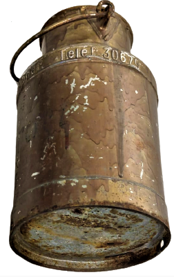 METAL KULPLU TAŞINABİLİR BEŞ LİTRELİK SÜT GÜGÜMÜ SÜTÜ CİFTLİKDEN MANDIRAYA TAŞIMA KABI SAHNE GOTTFRIED NIPPER TELEF 30679