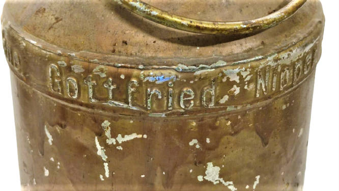 METAL KULPLU TAŞINABİLİR BEŞ LİTRELİK SÜT GÜGÜMÜ SÜTÜ CİFTLİKDEN MANDIRAYA TAŞIMA KABI SAHNE GOTTFRIED NIPPER TELEF 30679