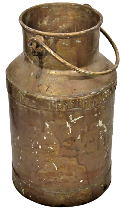 METAL KULPLU TAŞINABİLİR BEŞ LİTRELİK SÜT GÜGÜMÜ SÜTÜ CİFTLİKDEN MANDIRAYA TAŞIMA KABI SAHNE GOTTFRIED NIPPER TELEF 30679