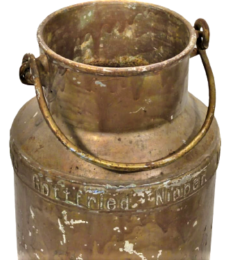 METAL KULPLU TAŞINABİLİR BEŞ LİTRELİK SÜT GÜGÜMÜ SÜTÜ CİFTLİKDEN MANDIRAYA TAŞIMA KABI SAHNE GOTTFRIED NIPPER TELEF 30679