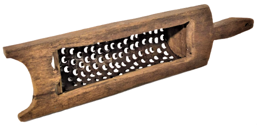 OSMANLI EL USTA YAPIMI MUTFAK RENDESİ AHŞAP ÜZERİNE METAL DELİKLİ BICAKLAR 