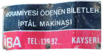 TCDD BİLETİNİ DELEREK  İPTAL ETME DELME  MAKİNASI  ÖDENEN BİLETLER İPTAL MAKİNASI İBA KAYSERİ 