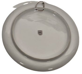 UKRAINA PORCELAIN KORESTEN LİMANI DENİZ CAKARLI FENERİ PORSELEN DUVAR TABAGI BOMBELİ KENARLAR ALTIN EL CEKME