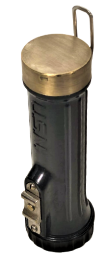 U.S.N. PERMISSIBLE ELECTRİC FLASHLIGHT USA 2. DUNYA ŞAVAŞI BAKALİT PİLLİ EL FENERİ ASKI APARATI DEVAMLI YAKMA VE FASILALI AC KAPA DUGMELİ