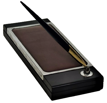 SCRIKSS MASA ÜZERİ KAPAKLI İÇERSİ UÇ BÖLMELİ ATAC İGNE KALEM KOYULABİLEN KUTU VE MAVİ DOLMA KALEMİ