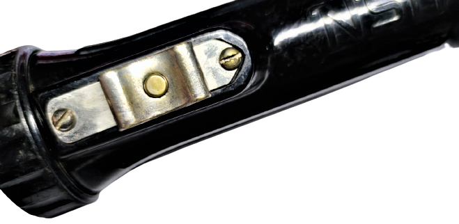 U.S.N. PERMISSIBLE ELECTRİC FLASHLIGHT USA 2. DUNYA ŞAVAŞI BAKALİT PİLLİ EL FENERİ ASKI APARATI DEVAMLI YAKMA VE FASILALI AC KAPA DUGMELİ