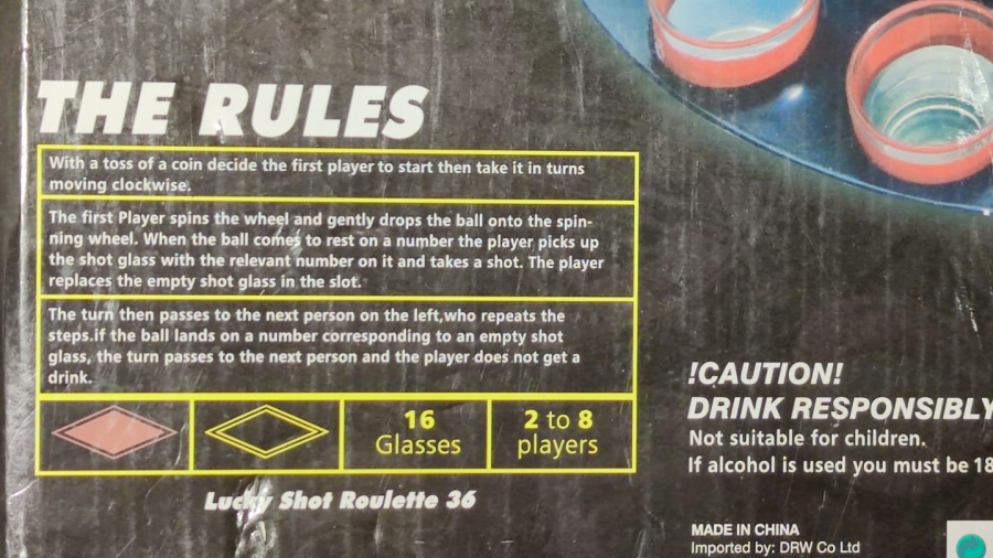 ROULETTE SET DRİNKİNG GAME 16 GLASSES 2 TO 8 PLAYERS RULET OYUNU 16  ADET KIRMIZI SİYAH NUMARALI CAM ŞHOT BARDAKLI