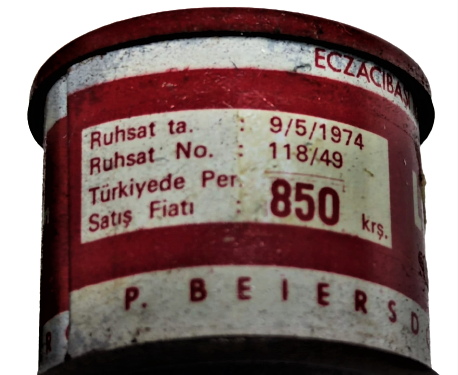 1974 LEUKOPLAST BEIERSDORF TENEKE KAPAKLI KUTUDA BEZ BANT ECZACIBAŞI İLAC SANAYİVE TİCARET AŞ LEVENT İSTANBUL