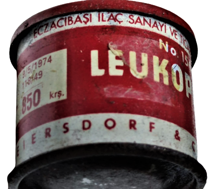 1974 LEUKOPLAST BEIERSDORF TENEKE KAPAKLI KUTUDA BEZ BANT ECZACIBAŞI İLAC SANAYİVE TİCARET AŞ LEVENT İSTANBUL