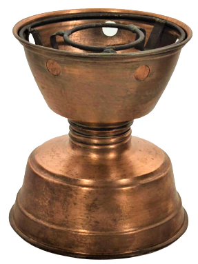 1940 CUMHURİYET DÖNEMİ KAHVE PİŞİRİCİ BUYUK USTA DAMGALI  BURSALI  M. CAKIR  BAKIR KAHVE PİŞİRİCİ ORJINAL EKSİKSİZ OCAK