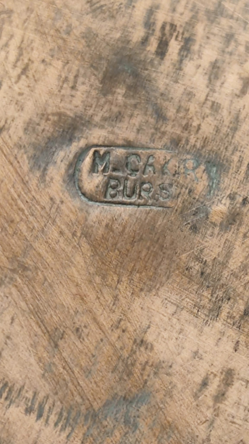 1940 CUMHURİYET DÖNEMİ KAHVE PİŞİRİCİ BUYUK USTA DAMGALI  BURSALI  M. CAKIR  BAKIR KAHVE PİŞİRİCİ ORJINAL EKSİKSİZ OCAK