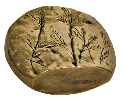 OSMANLI EL YAPIMI BRONZ ÜZERİ CİFT TARAFINDA FARKLI CALI MÖTİFLİ MASA ÜZERİ KALEMLİK