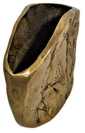 OSMANLI EL YAPIMI BRONZ ÜZERİ CİFT TARAFINDA FARKLI CALI MÖTİFLİ MASA ÜZERİ KALEMLİK