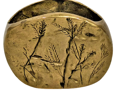 OSMANLI EL YAPIMI BRONZ ÜZERİ CİFT TARAFINDA FARKLI CALI MÖTİFLİ MASA ÜZERİ KALEMLİK