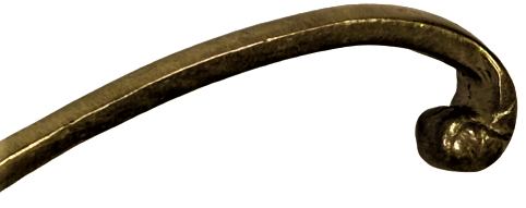 1950 ART NOUVEAU  BRONZ ELBİSE ASKISI ÜZERİ KIVRIMLI 