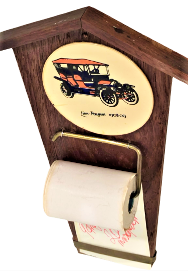 1960 NOT YAZMA  AHŞAP ÜZERİNE TAKILAN RULO KAGIDA YAZILIR VE KESİLİR  LION PEUGEOT 1908 GÖRSELLİ