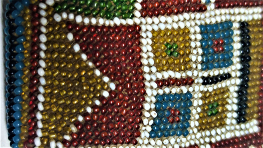 1.6.1957 HAPİSHANE CEZAEVİ EL İŞİ ORİJİNAL RENKLİ BONCUK İŞLEME ESKİ ÇİÇEKLİ  CÜZDAN Z.Y.OGLU 